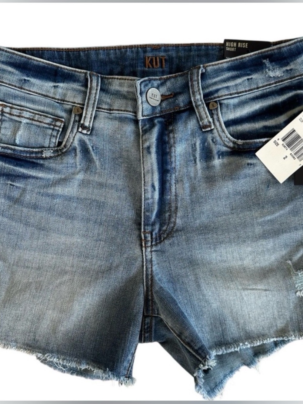 Kut from the Kloth High Rise NWT Light Blue Denim Jean Shorts Size 2
